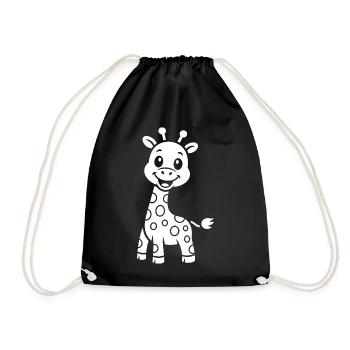 Motif de Safari pour enfants en silhouette de girafe - Sac de sport léger - noir - Devant