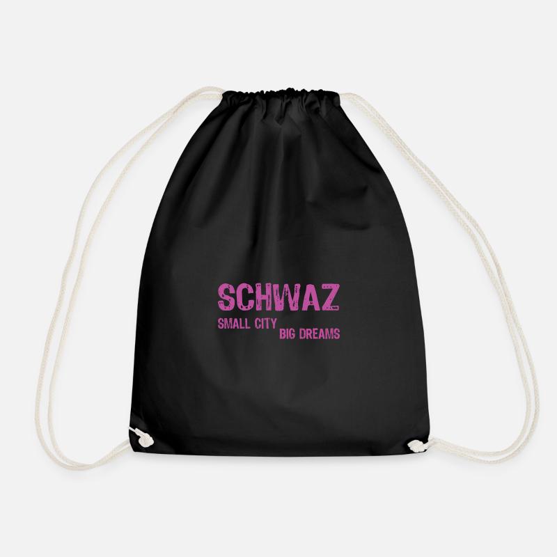 BLACK - Drawstring Bag - black