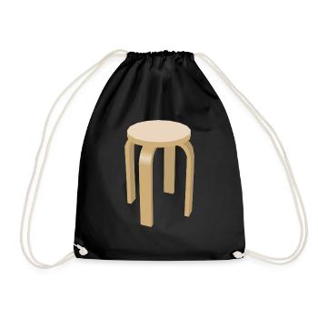 sofa couch chair table chair table lamp lamp lamp benc - Drawstring Bag - black - Front