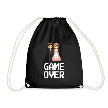 JGA 8bit Game Over - Turnbeutel - Schwarz - Vorne
