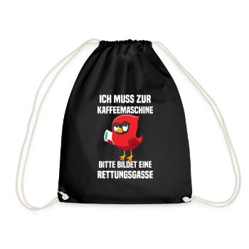 Kaffee Zubehör Koffein Getränk Wachmacher Kaffee - Turnbeutel - Schwarz - Vorne