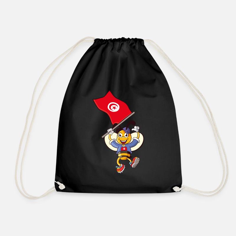 Tunisia Bee - Drawstring Bag - black