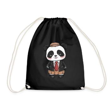 Kawaii Panda trägt traditionelle Schuluniform - Turnbeutel - Schwarz - Vorne