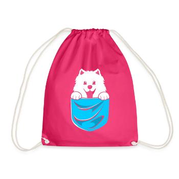 Samoyed - Drawstring Bag - fuchsia - Front
