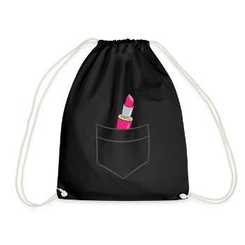 Lipstick - In chest pocket / shirt pocket - Drawstring Bag - black - Front