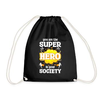 Hero Savior Lifesaver Role Model - Drawstring Bag - black - Front
