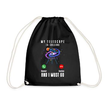 Universe Rocket Astronomer Astronaut - Drawstring Bag - black - Front