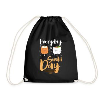 Sushi Yummy Chopsticks - Drawstring Bag - black - Front