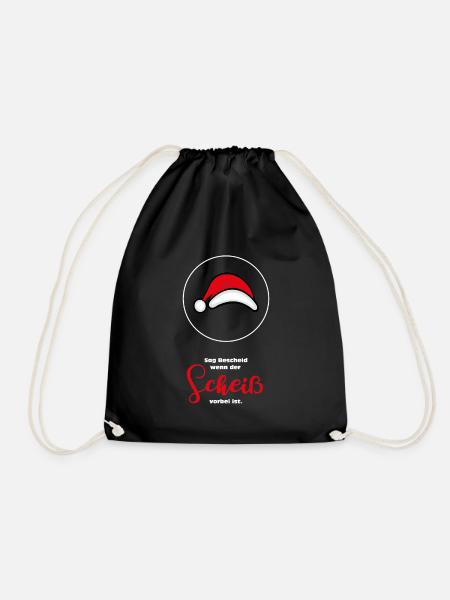 Scheiss Weihnachten Anti Hasser Geschenk hassen - Turnbeutel - Schwarz