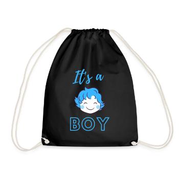 Annonce de bébé - Garçon - Grossesse - Sac de sport léger - noir - Devant