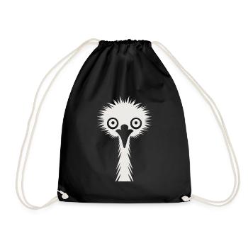 Silhouette gracieuse : émeu et autruche en silhouette - Sac de sport léger - noir - Devant