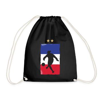France Football Maillot de foot Drapeau Français - Sac de sport léger - noir - Devant