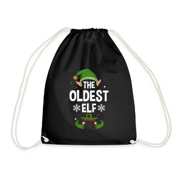 Le plus ancien groupe familial elfe correspondant à Noël - Sac de sport léger - noir - Devant
