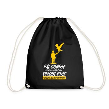 Falknerei Ornithologie Geschenk - Turnbeutel - Schwarz - Vorne
