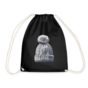 Chapeaux en laine T-shirt d’hiver Bonnet de Noël - Sac de sport léger - noir - Devant