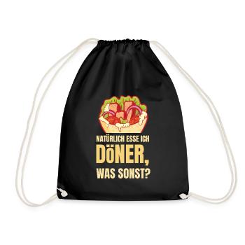 Natürlich Döner Kebab Was sonst - Turnbeutel - Schwarz - Vorne