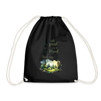 Forest Quote - Et dans la forêt je vais - Sac de sport léger - noir - Devant
