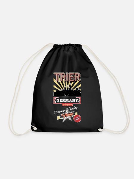 Trier Deutschland Stadt Skyline Vintage Retro - Turnbeutel - Schwarz