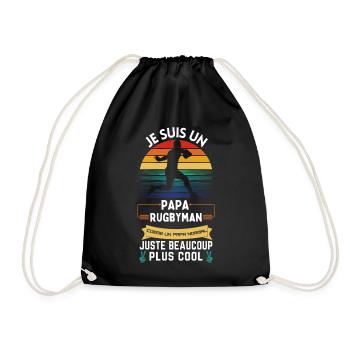 Father's Day T-shirt - Cool Rugby Dad - Drawstring Bag - black - Front