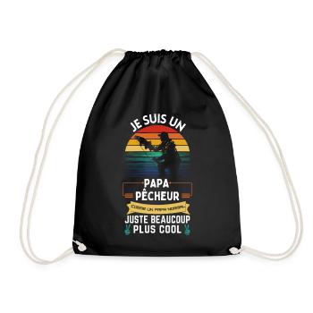 T-shirt de la fête des pères - Papa Pêcheur Cool - Sac de sport léger - noir - Devant