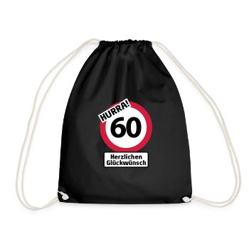 Hurrah 60 Birthday - Congratulations | - Drawstring Bag - black - Front