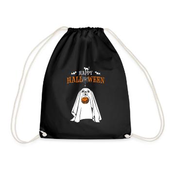 Happy Halloween Dog Spirit Pumpkin Dogs Wilsigns - Drawstring Bag - black - Front