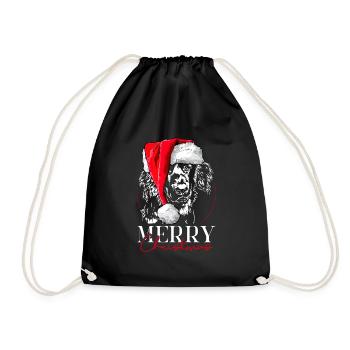Santa HOVAWART Merry Christmas Hunde Hund Wilsigns - Turnbeutel - Schwarz - Vorne