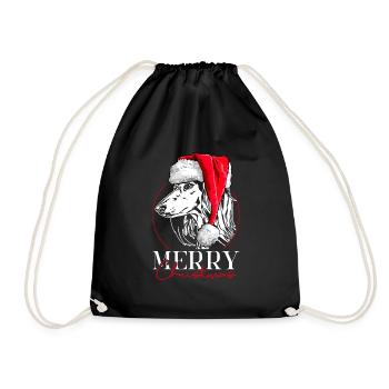Santa SALUKI Joyeux Noël Lévriers Wilsigns - Sac de sport léger - noir - Devant