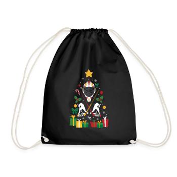 Eishockey Weihnachten Geschenk Xmas Ice Hockey - Turnbeutel - Schwarz - Vorne