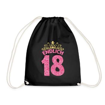 18. Geburtstag Prinzessin Princess Königin Geburts - Turnbeutel - Schwarz - Vorne
