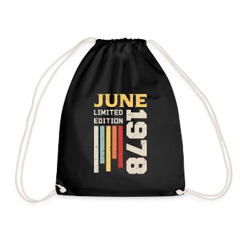 June 1978 - Birthday gift June 1978 June - Drawstring Bag - black - Front