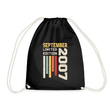 September 2007 Birthday Gift September 2007 - Drawstring Bag - black - Front