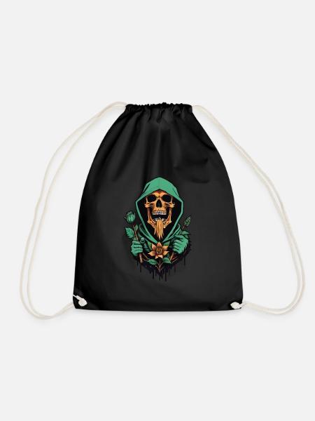 Death in the hood - Drawstring Bag - black