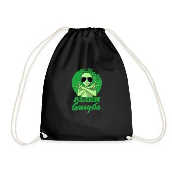 Alien Gangsta UFO Space Extraterrestrial Gift - Drawstring Bag - black - Front