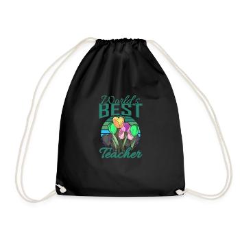 Meilleur professeur du monde avec un cadeau d'école de fleurs - Sac de sport léger - noir - Devant