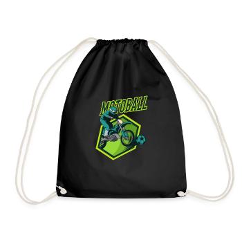 Motoball Biker Vintage Style Moto Ball Gift - Drawstring Bag - black - Front