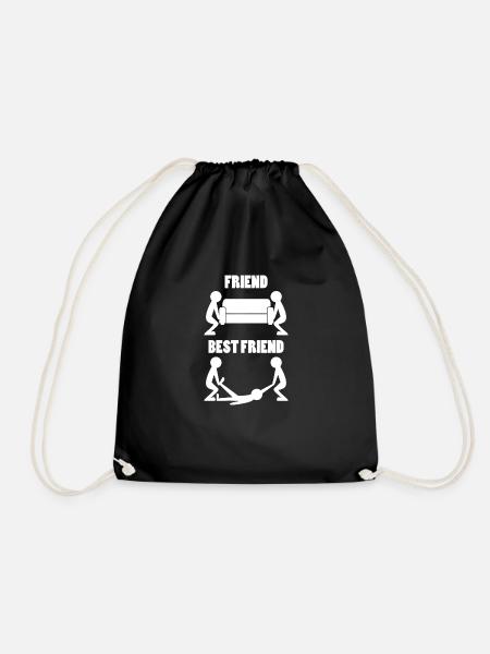 BEST FRIEND BFF Retro Freundin Geschenk Für 2 - Turnbeutel - Schwarz