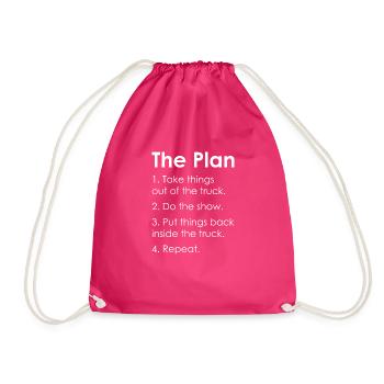 STAGEHAND CREW PLAN lighting technician gift - Drawstring Bag - fuchsia - Front