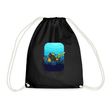 UNDERWATER PHOTOGRAPHER with Camera Gift Diving - Drawstring Bag - black - Front