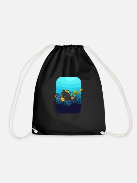 UNTERWASSERFOTOGRAF mit Kamera Geschenk Tauchen - Turnbeutel - Schwarz