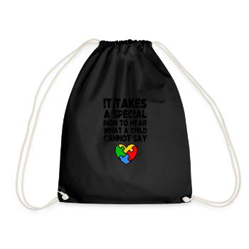 AUTISM SPECIAL MOM Cadeau de sensibilisation à l'autisme - Sac de sport léger - noir - Devant