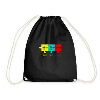 AUTISM PUZZLE Autism Awareness Gift Autist - Drawstring Bag - black - Front