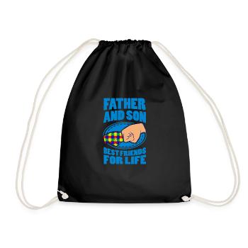 AUTISME PÈRE et fils cadeau papa autiste - Sac de sport léger - noir - Devant