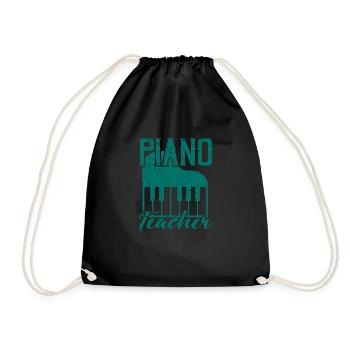 PIANO TEACHER gift for piano teacher - Drawstring Bag - black - Front