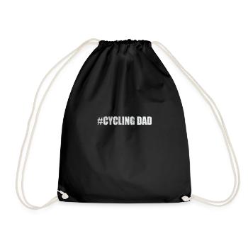 Cycling dad riding a mountain bike - Drawstring Bag - black - Front