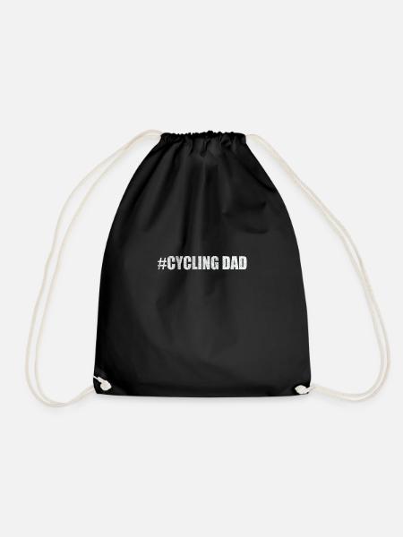 Papa à vélo sur un vélo de montagne - Sac de sport léger - noir