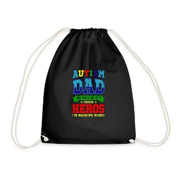 AUTIST DAD World Autism Day Gift Autistic - Drawstring Bag - black - Front