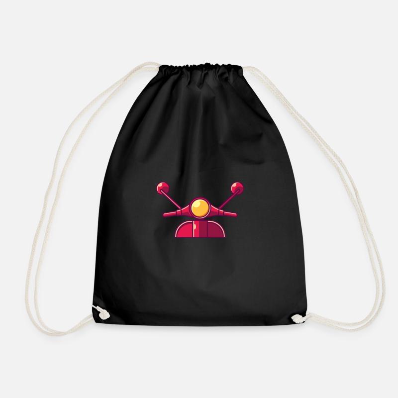 ROLLER RETRO Roller Geschenk Moped Rollerfahrer - Turnbeutel - Schwarz