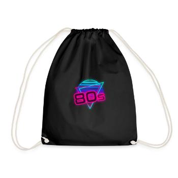 80s Theme Party 80s Outfir 80s Retro 80s - Drawstring Bag - black - Front