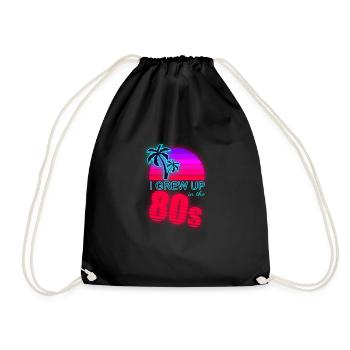 80s Retro 80s Outfir 80s Theme Party 80s - Drawstring Bag - black - Front